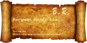 Bergman Rozália névjegykártya